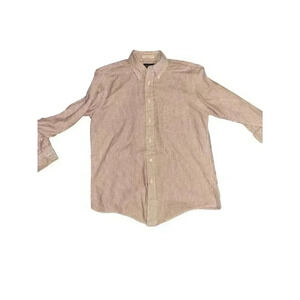 Vintage Landsend 15/34 Maroon‎ Stripe Long Sleeve Button Down SO SOFT